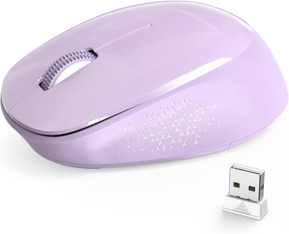 Wireless Mouse E702 2.4Ghz Portable Computer Mouse with USB Receiver, Comfortable Silent Mice for Laptop, Chromebook, PC, Notebook, Desktop, Windows, Mac (Purple)