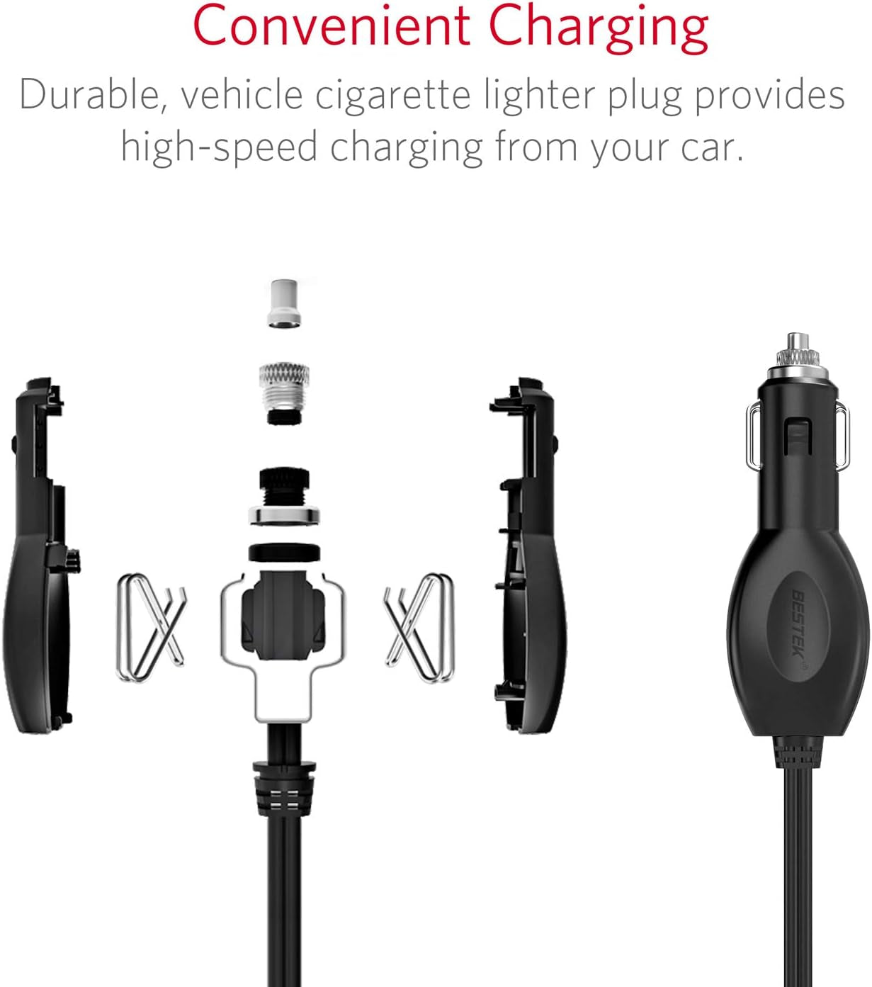 3-Socket Cigarette Lighter Adapter, 12V/24V 200W DC Cigarette Outlet Car Charger Splitter with 4-USB Ports Car Power Adapter for GPS, Dashcam, Low Voltage Protection with Replace Fuse